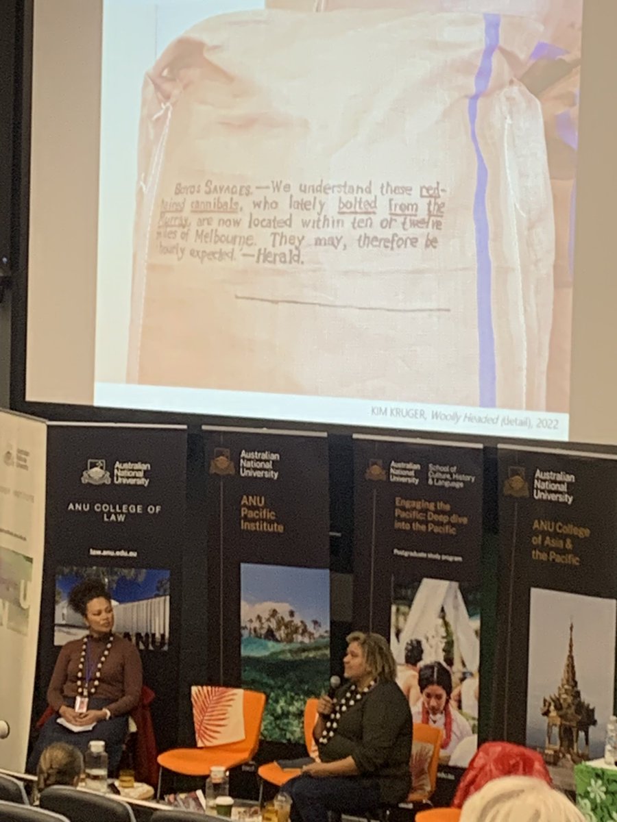 Narrating our bodies in #research #creation <a href="/_KimKruger/">Kim Kruger</a> talking #sydneyroadblaks remembering 10 enslaved #southseaislanders 1847 ✊🏽#AAPS2023 #tohellwithdrowning2023