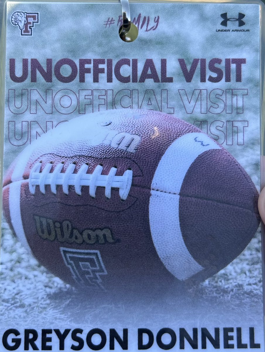 GreysonDonnell's tweet photo. Big thank you to @ArtAsselta and the Fordham football staff for showing me what @FORDHAMFOOTBALL is all about! I’m exited for the spring game Saturday morning! Go Rams 🐏 
@YVQBacademy @CoachPerrone @TXPrivateFBGuy @QBHitList @LoneStarPrepsTX @QBmag https://t.co/r69CEZprJh