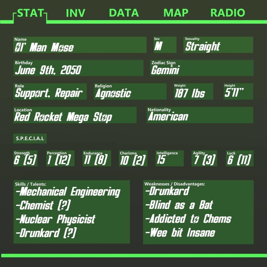 OlManMose's tweet photo. My man, Milkman, convinced me to start one of these here tweety bird accounts, so here I am. This post will be where I keep all the info about me. #Fallout #Falloutoc #Fallout76 #fo7 https://t.co/kkYl0yPQde