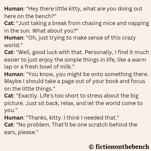 benchfiction's tweet photo. Bench Fiction: "Cat Chronicles"

#benchtales #CatsOfTwitter #Catchronicles #100wordstory #microfiction #flashfiction #WritingCommmunity #writers https://t.co/VyDoMEGIxZ