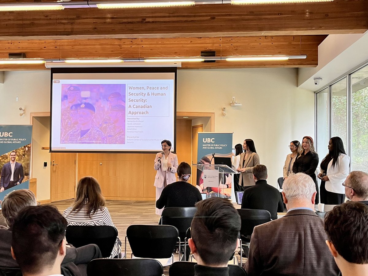 leclerc_katrina's tweet image. Super⭐️ @ubcSPPGA master’s candidates at @UBC presenting their final research for @DallaireInst &amp;amp; @CanadianForces on #WomenPeaceSecurity + #HumanSecurity 🪖🕊️

Congratulations!! 👏 So proud of you &amp;amp; excited to read your report 🎉