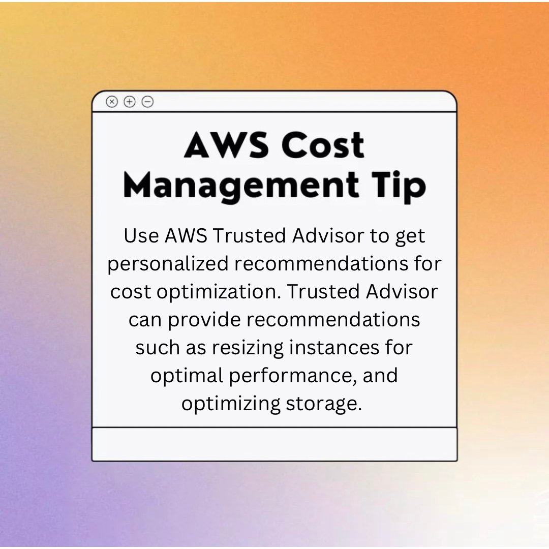 billgistdotcom's tweet image. Using AWS Cost Explorer and Trusted Advisor can help you identify idle resources and get personalized recommendations for cost savings.
To learn more, visit Billgist.com
#AWS #costoptimization #cloudcomputing"