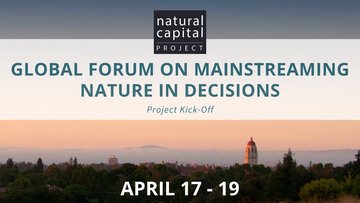 Natural Capital Project (@natcapproject) on Twitter photo We're thrilled to welcome reps from 15 countries + <a href="/ADB_HQ/">Asian Development Bank</a> <a href="/the_IDB/">Inter-American Development Bank</a> <a href="/WorldBank/">World Bank</a> for the Global Forum here <a href="/Stanford/">Stanford University</a>, 4/17-19!
Stay tuned for more on this new project to mainstream #NaturalCapital assessment and accounting into #policy and #investment decision-making processes. We're thrilled to welcome reps from 15 countries + <a href="/ADB_HQ/">Asian Development Bank</a> <a href="/the_IDB/">Inter-American Development Bank</a> <a href="/WorldBank/">World Bank</a> for the Global Forum here <a href="/Stanford/">Stanford University</a>, 4/17-19!
Stay tuned for more on this new project to mainstream #NaturalCapital assessment and accounting into #policy and #investment decision-making processes.