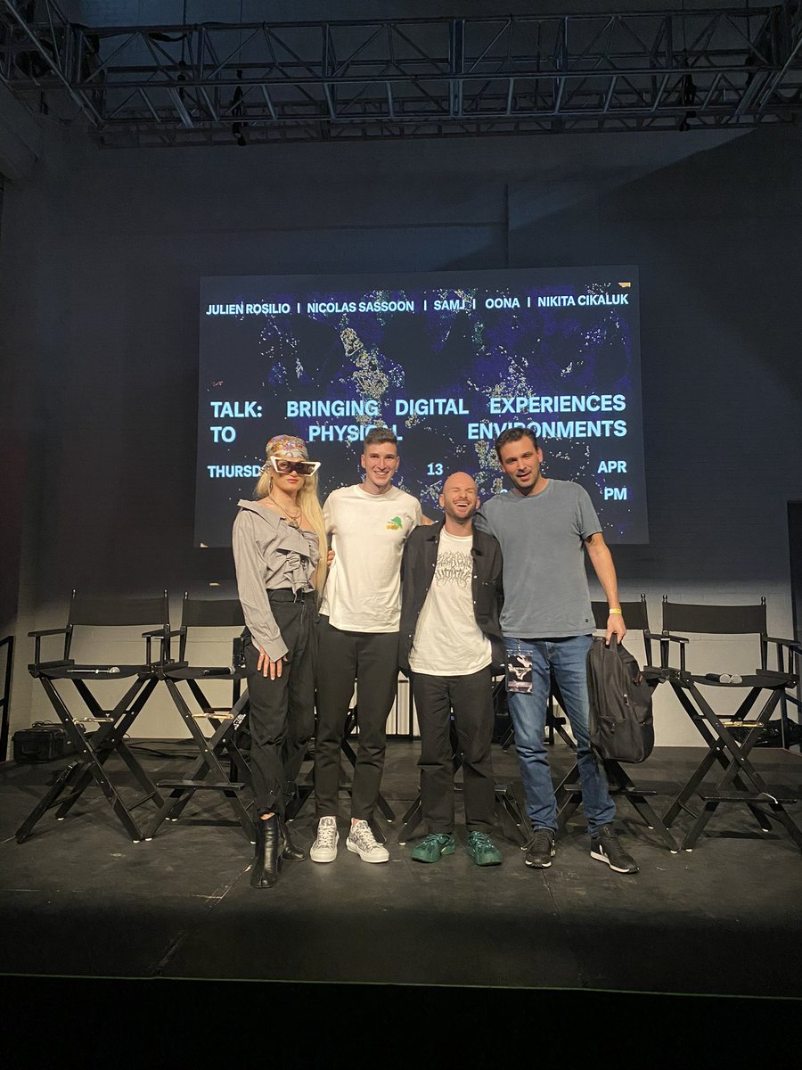 Why am I laughing so much? 

Amazing sharing the stage representing <a href="/dressxcom/">DRESSX</a>  with <a href="/samjstudios/">Sam</a> <a href="/Nicolas_Sassoon/">Nicolas Sassoon</a> &amp; <a href="/cikaluk_n/">Nikki Ci-Ka-Luk</a> for the <a href="/prooofofpeople/">proofofpeople</a> <a href="/RefractionDAO/">be</a> event at <a href="/ZeroSpaceNYC/">ZeroSpace</a> 🔥🔥🔥