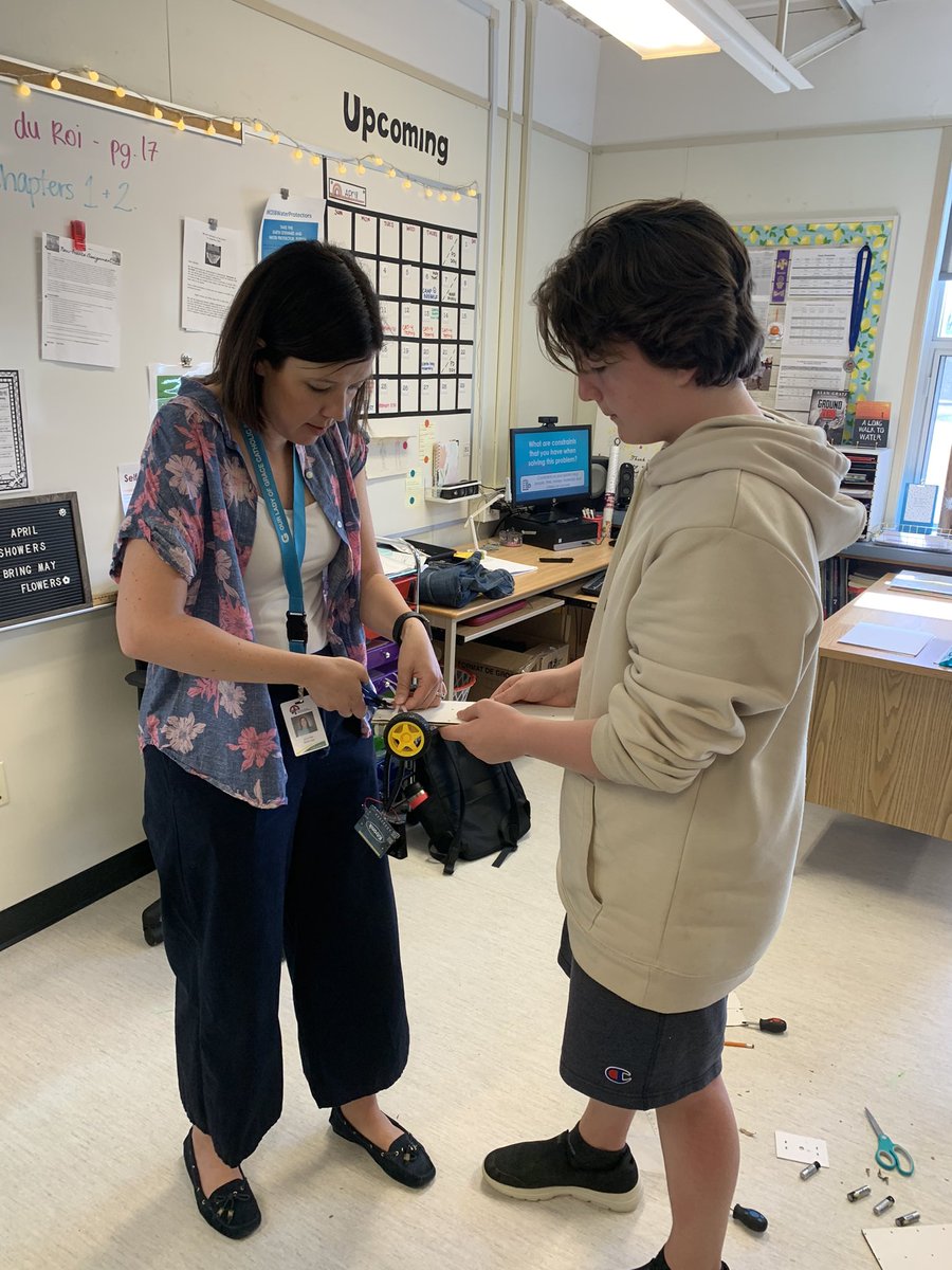 Today kicked off the start of our engineering design process, creating remote controlled cardboard cars! The grade 7s are excited to continue their deep learning. Thank you @MsWMcKinley #WCDSBInnovates