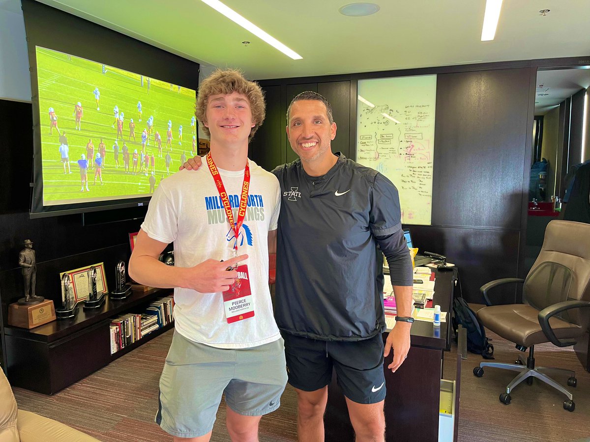 After an amazing conversation with @ISUMattCampbell I’m so blessed to have received my first Division 1 offer from Iowa State University!!! Thank you for the great hospitality and experience! <a href="/MillardNorthFB/">Millard North⚡FB</a> <a href="/Warren_Academy/">Warren Academy</a> <a href="/TysonVeidt/">Tyson Veidt</a> <a href="/DerekHoodjer/">Derek Hoodjer</a> <a href="/Coach_Heacock/">JON HEACOCK</a> <a href="/CycloneFB/">Iowa State Football</a>