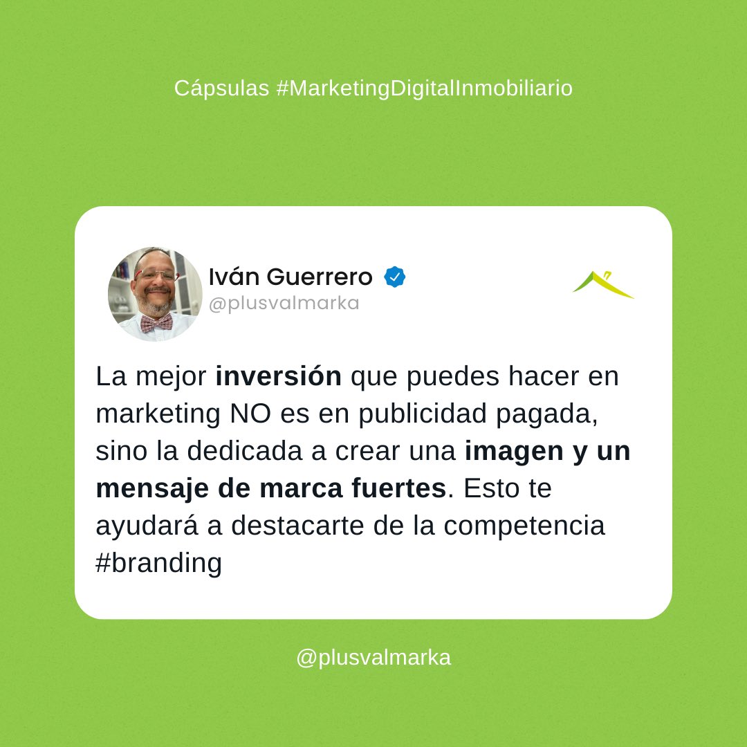 Plusvalmarka's tweet image. Personal Branding (marca personal) por encima de Publicidad Pagada es LA fórmula, de acuerdo a la tendencia actual del mercado inmobiliario. Si quieres tener RESULTADOS en tus #VentasInmobiliarias No te equivoques de fórmula🧪🌡️