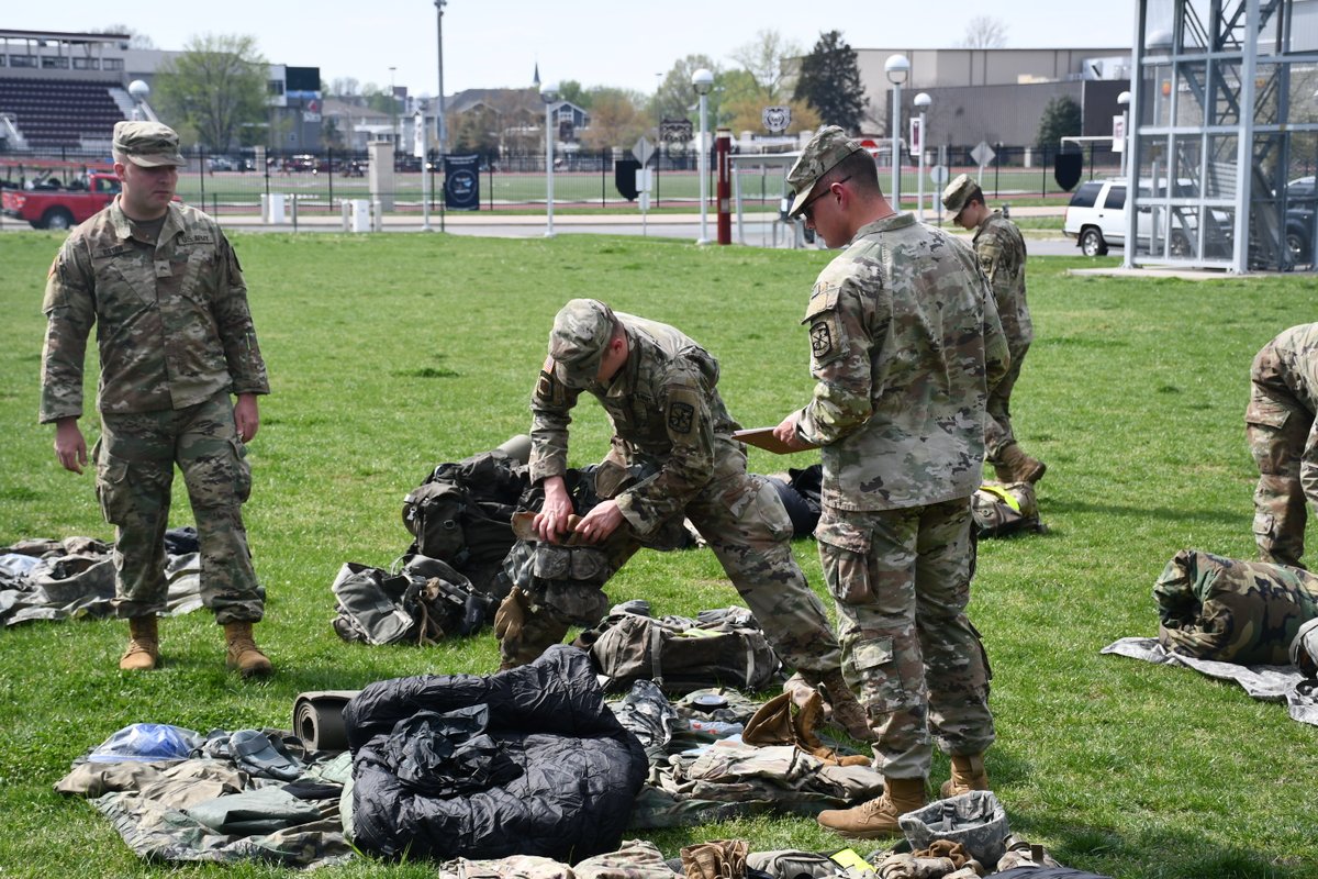 MoStateArmyROTC's tweet photo. T minus seven days until we kick off our Joint Field Training Exercise (JFTX)! This week for lab we conducted our Pre-Combat Check (PCC) and Pre-Combat Inspection (PCI) to prepare for our four-day long FTX. One week away and we are excited and ready to kick off the training! 🐻 https://t.co/tU5VGRuzYO