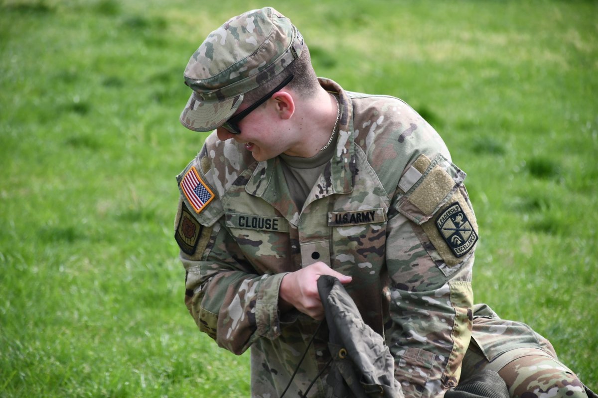 MoStateArmyROTC's tweet photo. T minus seven days until we kick off our Joint Field Training Exercise (JFTX)! This week for lab we conducted our Pre-Combat Check (PCC) and Pre-Combat Inspection (PCI) to prepare for our four-day long FTX. One week away and we are excited and ready to kick off the training! 🐻 https://t.co/tU5VGRuzYO