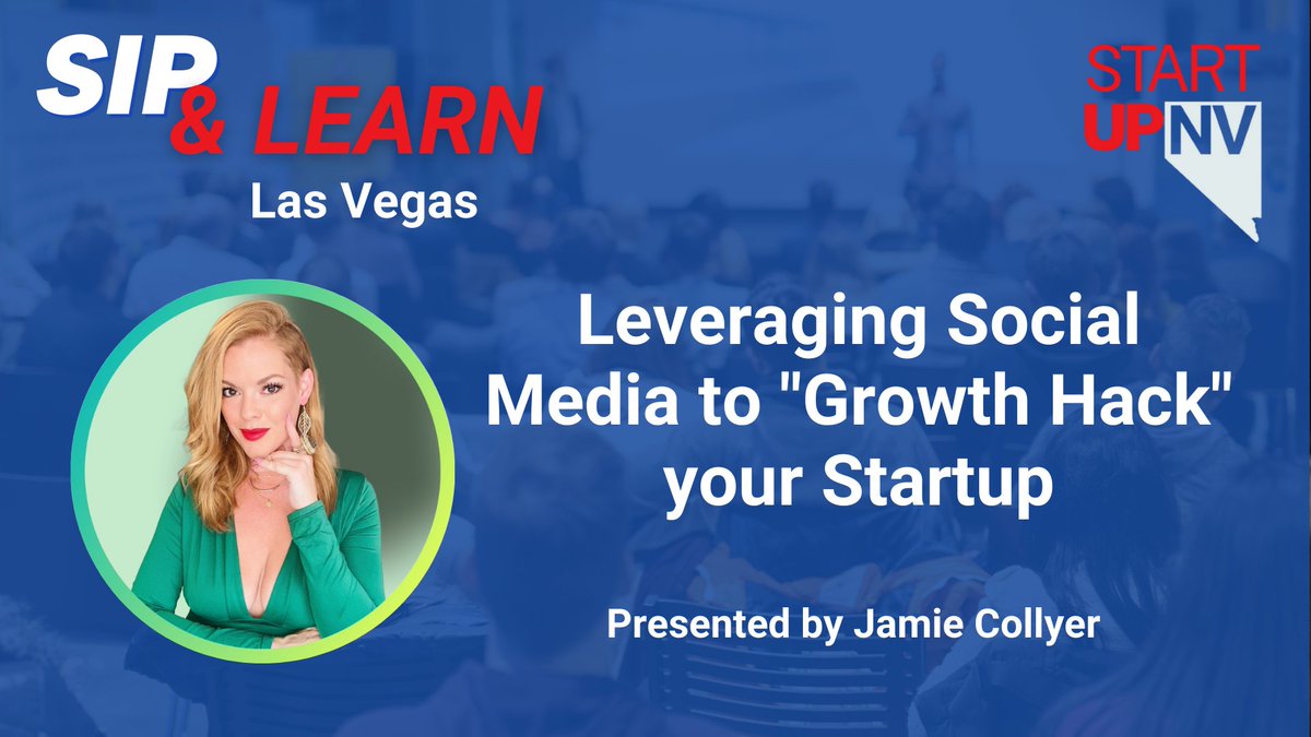 Join us this month for a Sip &amp; Learn by Jamie Collyer and learn how to Leverage Social Media to Growth Hack you Startup!

Buy Tickets here: hubs.la/Q01LrDnY0
