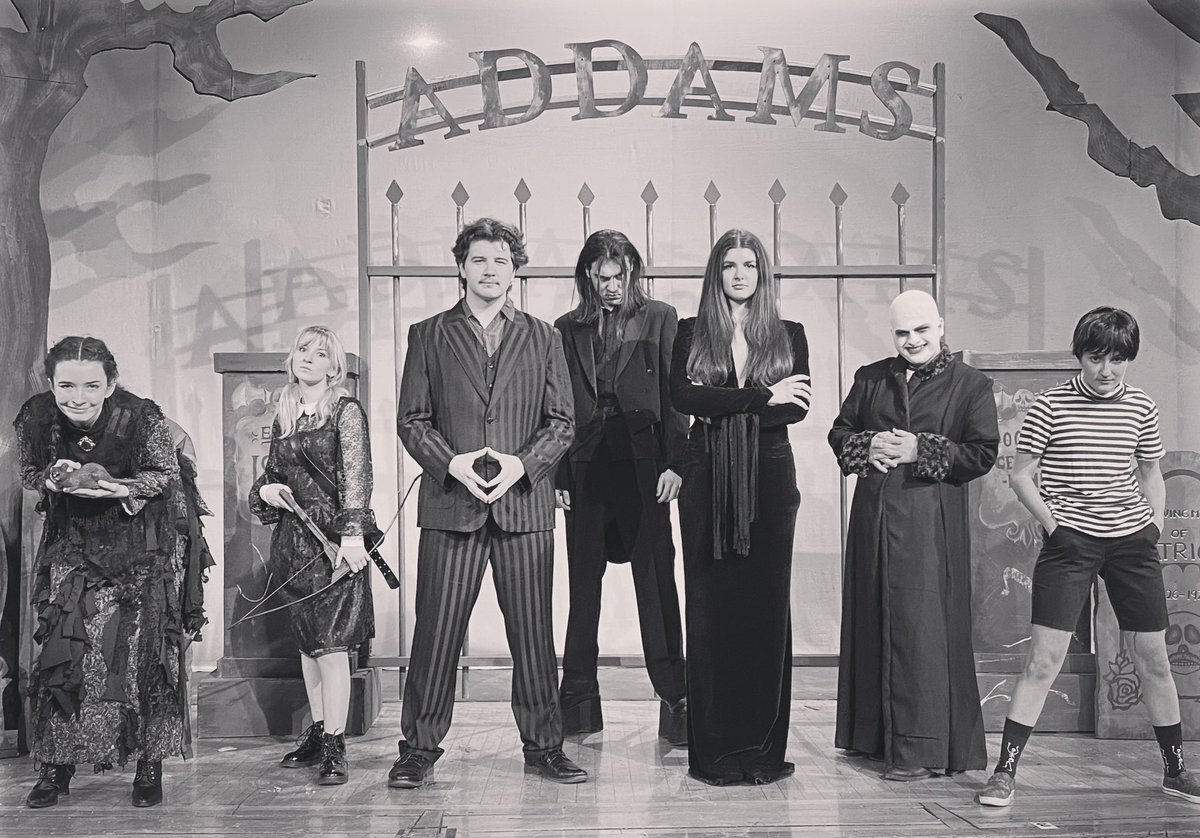 They're creepy and they're kooky! That’s right! Maine South’s production of “The Addams Family: A New Musical” is coming 4/21, 22, 28, 29 at 7:30 pm &amp; 4/23 at 2:00 pm. Tickets: $10 at the door or search.seatyourself.biz/webstore/accou…. We’ll be spooking you soon! <a href="/Maine_South/">Maine South HS</a> <a href="/Maine_207/">Maine Township High School District 207</a>