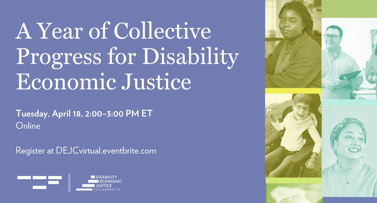 Next week—join us for a virtual event celebrating the one-year anniversary of the Disability Economic Justice Collaborative (<a href="/DEJCollab/">Disability Economic Justice Collaborative</a>) 

RSVP: bit.ly/414B79i