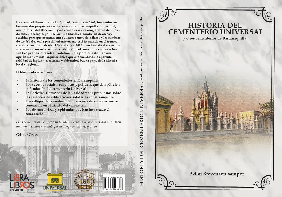 AdlaiSteven's tweet photo. "Historia del Cementerio Universal
y otros cementerios de Barranquilla"
Presentación editorial mayo 25 / 6:00 pm
Sede Cultural Pepe Stevenson
Biblioteca Pública Julio Hoegnisberg
Cl. 80 #42E-30 barrio Ciudad Jardín https://t.co/EtNOk41hnk