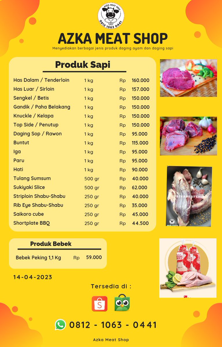 AzkaMeat's tweet photo. Jumpa lagi 😻
Kabar gembira menjelang hari raya, admin perdagingan mau update kalo lebaran pun tetap buka🙀
Yok diborong
Meluncur dari Duren Sawit Jakarta Timur https://t.co/pqgmnooatU