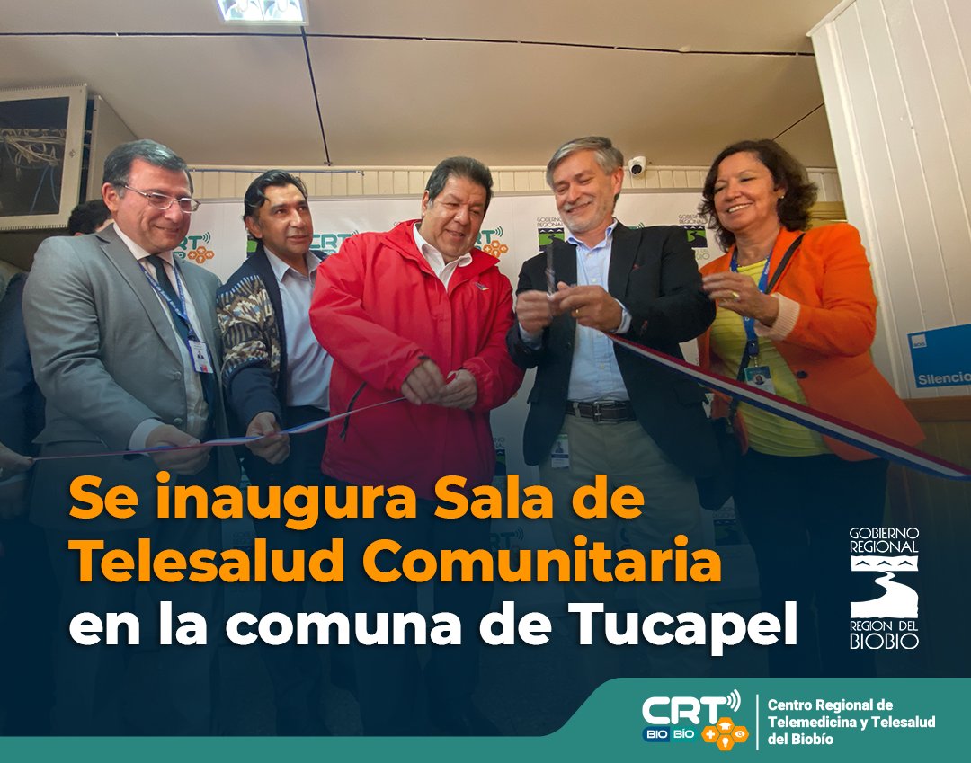 Con la inauguración de la #SaladeTelesaludComunitaria, empieza la iniciativa desarrollada por #MunicipalidaddeTucapel, con el <a href="/SSBiobio/">Servicio de Salud Biobío</a> y el #CRTBiobío, que espera contribuir en atenciones  de áreas de gastroenterología y salud familiar.

Iniciativa financiada por <a href="/gorebiobio/">Gobierno Regional del Biobío</a>