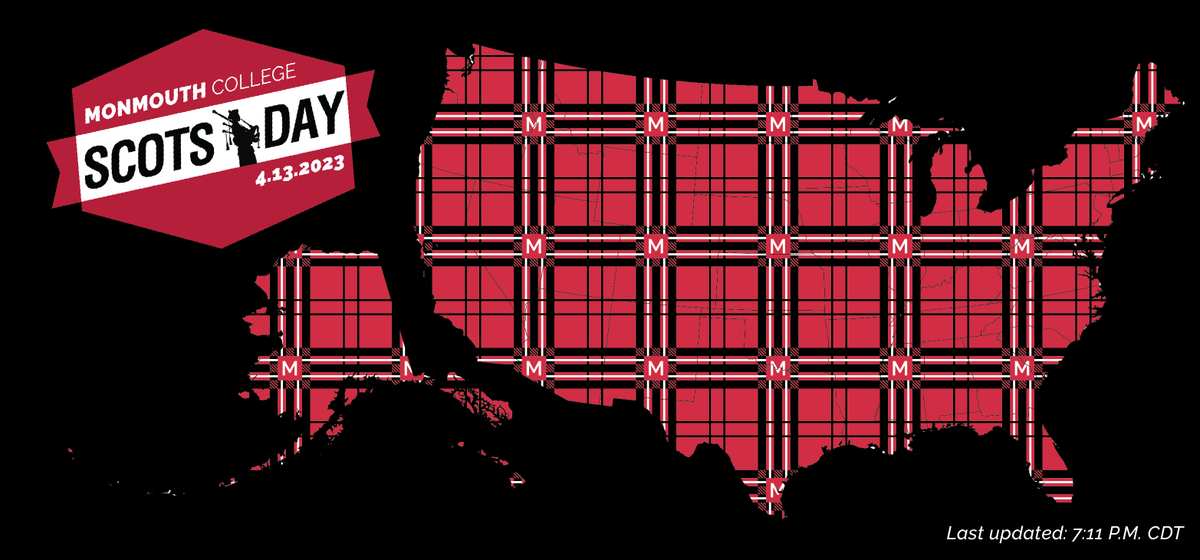 MonmouthCollege's tweet photo. 𝐀 𝐍𝐚𝐭𝐢𝐨𝐧 𝐏𝐚𝐢𝐧𝐭𝐞𝐝 𝐓𝐚𝐫𝐭𝐚𝐧! ❤️🤍

Our 50 States Challenge is complete, but the time for giving hasn't run out! Together, we showed our Tartan Nation Pride and can still make #ScotsDay23 one of the best yet! https://t.co/4fCbX0RgWm #ItsGreatToBeAScot https://t.co/hElgAj9B8f