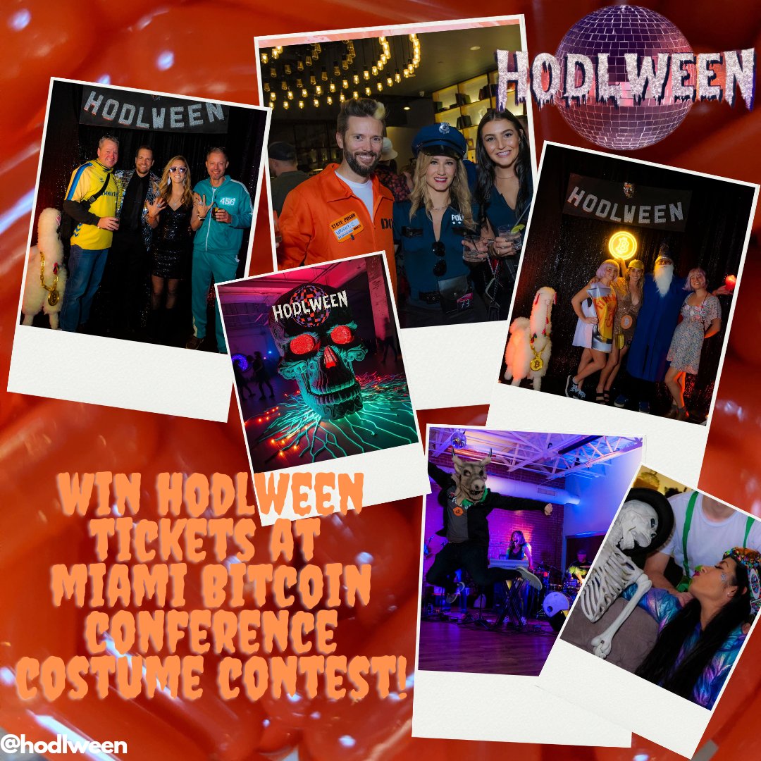 hodlween's tweet photo. 🎉🎃👻 Join us for a thrilling costume contest at the @TheBitcoinConf, and you could win two tickets to @hodlween- a weekend celebration exclusively for Bitcoin enthusiasts in Charlotte, NC! 🚀 Tag a pleb you want to join you.
#Bitcoin #HODLween #MiamiConference #CostumeContest https://t.co/pgQGdC20j9