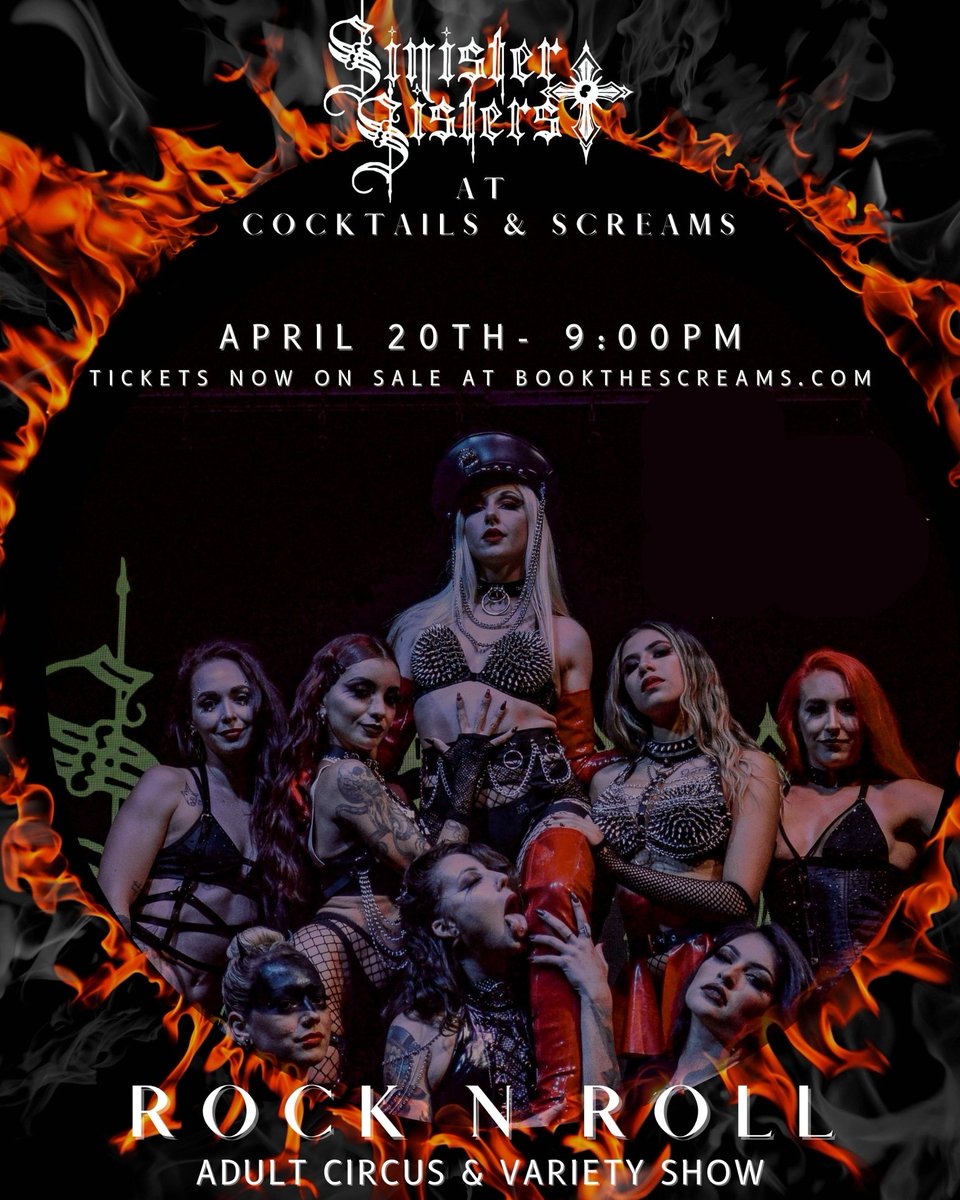 SinxxSis's tweet photo. ❤️‍🔥APRIL 20TH❤️‍🔥
SHOW BEGINS AT 9PM
TICKETS👉🏻https://t.co/l3JtCVCAYp

#fyp #foryou #orlando #florida #SnowfallFX #FxckMyLife #horror #scary #cocktails #kissimmee #circus #adult #rock #music #bars https://t.co/W5gnQTJQte