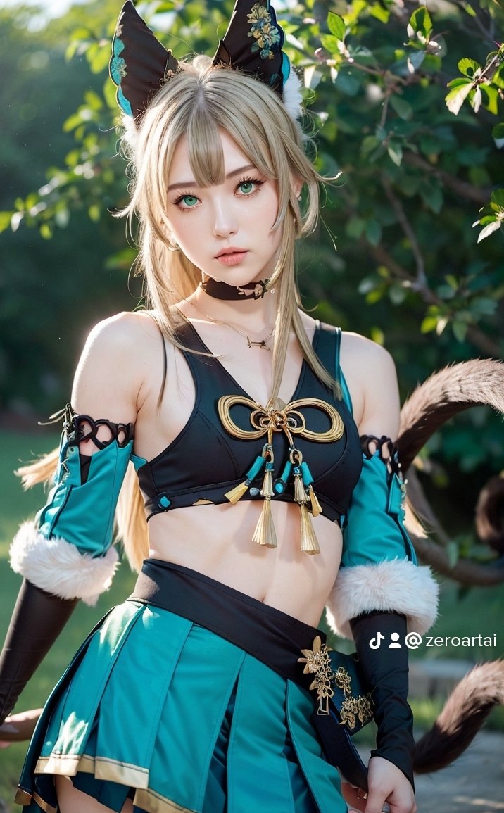 ZeroArtKAI's tweet photo. She is so cute and cool, I love her design and personality. Do you like Kirara too? Let me know in the comments!
#kirara #kiraracosplay #kiraragenshin #genshincat #genshincosplay #neko #genshinimpact #cosplay #dendro #sword #komaniyaexpress #AIイラスト #Songkran2023 #aiartwork https://t.co/saigI0fTc9