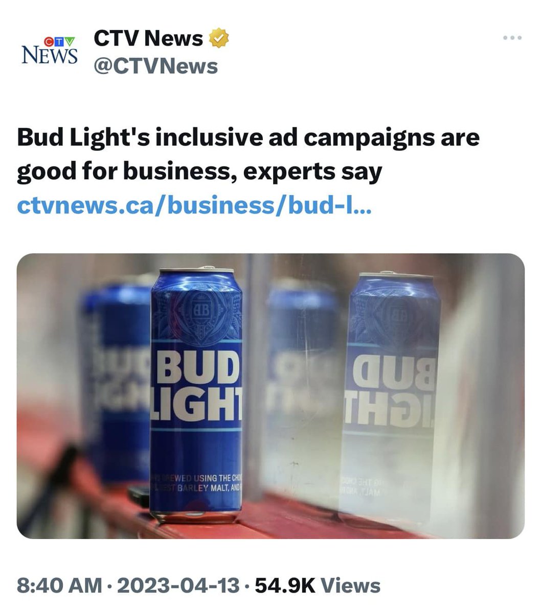 DanbQc's tweet photo. Les "essperts" de CTV ร la dรฉfense de la campagne inclusive: c'est bon pour la business ๐๐
Bon, ils ont perdu 5 MILLIARDS US mais c'est bon
Un boycott majeur est en cours
@CTVNews #CTVFail #BudLightWentWoke #BudLightHatesWomen #budlightboycott https://t.co/Pt8xLAqEMp