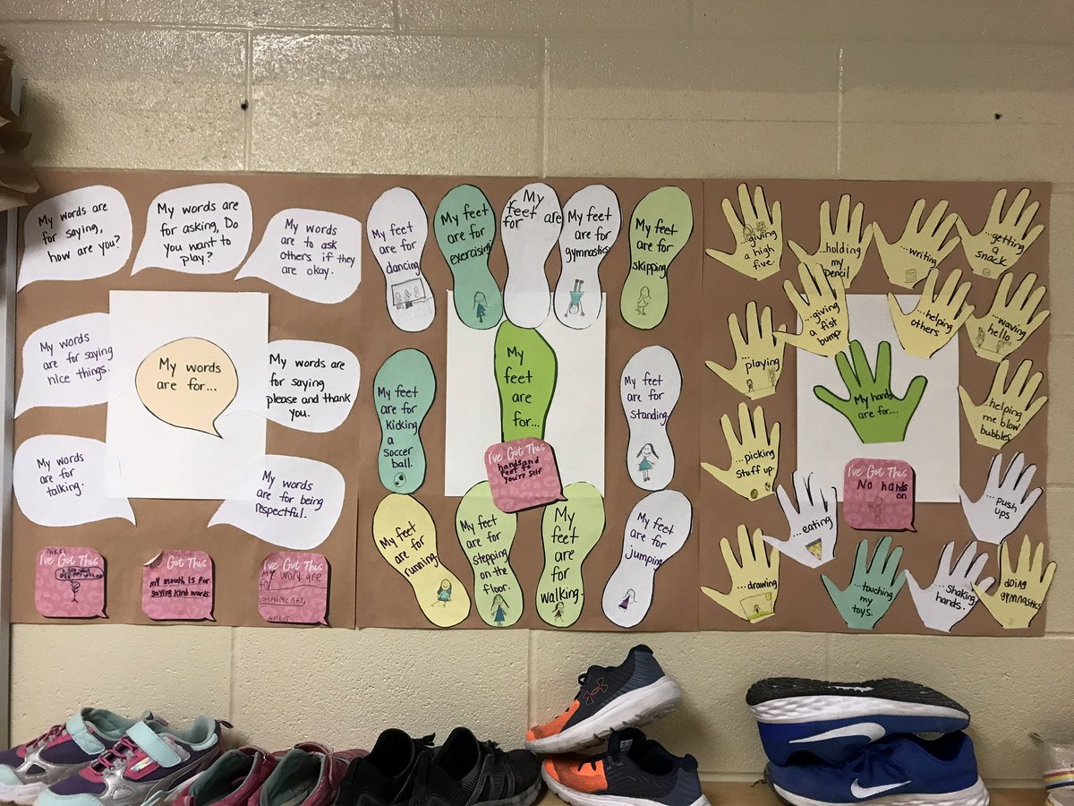 If your feet shouldn’t kick, what can they do? Your words? Your hands? Our primary Ss have great ideas <a href="/WinchesterPS/">WinchesterPS</a>