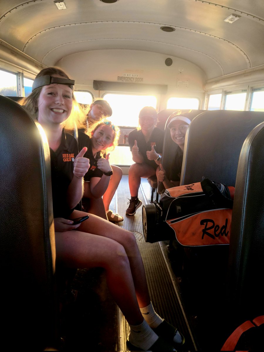 ro_girlsgolf's tweet photo. Red Oak girls had a strong showing in the Fillie Invite. First 18 hole meet of the year and lots of PRs from Ellison, Nellie, and steady Eddie Emily and Steph. 
Addey Lydon lead the Tigers carding a 106 for an 11th place finish out of a field of 80 girls.
#SweetRideHome https://t.co/gH002REwBj
