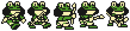 Hydrozor's tweet photo. So I remade Frog Knight(editing the sprites) from Quest RPG: Brian's Journey, based as much as possible on its Quest 64 design.

...No, it's not a Spear Counterpart to Frog King. :P

#Quest64 #QuestRPGBriansJourney #FrogKnight
@M00NSIDIAN https://t.co/rIRrVs2UmZ