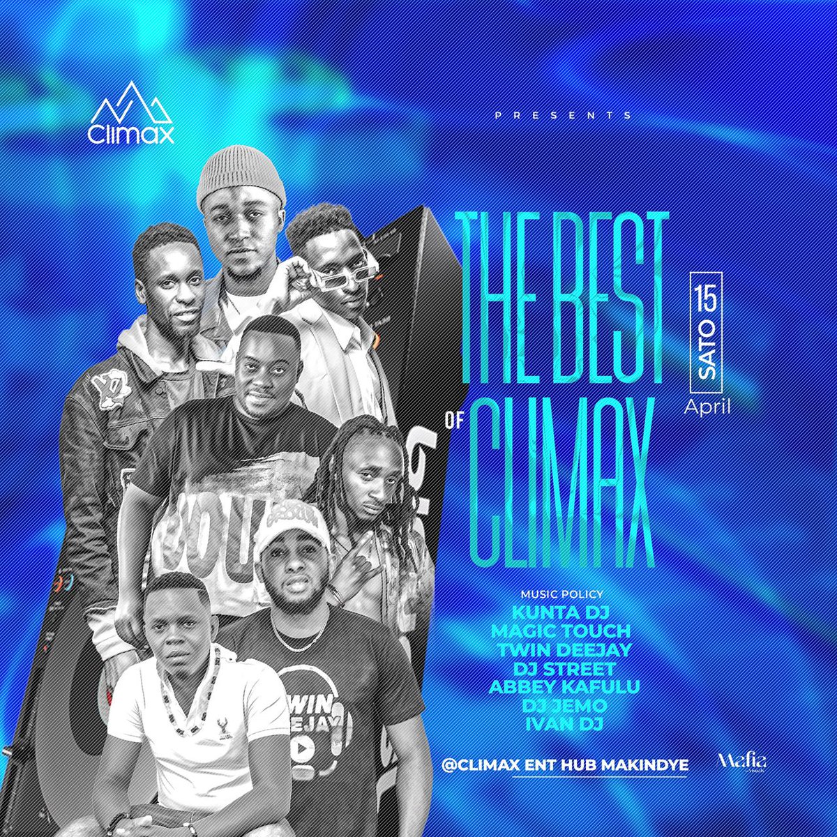 amKuntaDeejay's tweet photo. The Best Of @ClimaxEntHubMakindye📍Makindye ...,,,We Going Climax, April 15th COME book Early Ft Kampala's Best Dj'z
@deejay_street @Ivand'jy  @DJMAGICTOUCHUG1 @djjemmo256 @TwinDeejay @djAbbeyKafulu https://t.co/poOA7saCOr