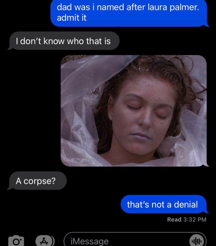 laura 🦠 on Twitter: "he named me after laura palmer"