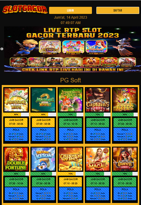 serbacasino_'s tweet photo. Bocoran RTP Live Pg Soft & Pragmatic Play Update Tiap Jam SerbaCasino Rabu, 14 April 2023
Cek link : https://t.co/jRXRSdg3SD
Link Daftar & Main : https://t.co/fJoZtfsHkz
#rtpslotgacor #rtpterkini #infortp #rtpslot #infolink #bocoranrtp https://t.co/4KWrxxw2E2