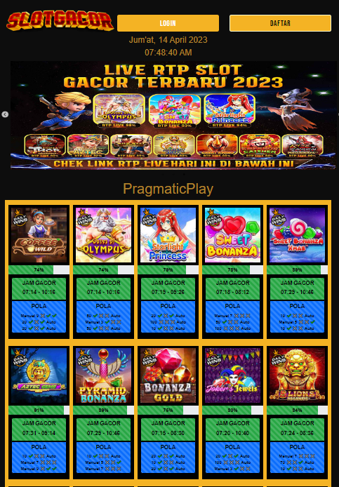 serbacasino_'s tweet photo. Bocoran RTP Live Pg Soft & Pragmatic Play Update Tiap Jam SerbaCasino Rabu, 14 April 2023
Cek link : https://t.co/jRXRSdg3SD
Link Daftar & Main : https://t.co/fJoZtfsHkz
#rtpslotgacor #rtpterkini #infortp #rtpslot #infolink #bocoranrtp https://t.co/4KWrxxw2E2