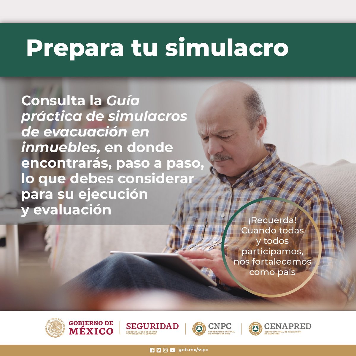 CNPC_MX's tweet photo. ¡Realiza #Simulacros y participa en el próximo #1erSimulacroNacional2023! ✅  Es la mejor forma de estar preparados ante cualquier #emergencia. 

Aprende cómo elaborarlos en esta guía 👉 https://t.co/ypjADACzMr

@laualzua https://t.co/0BdZQin4LR