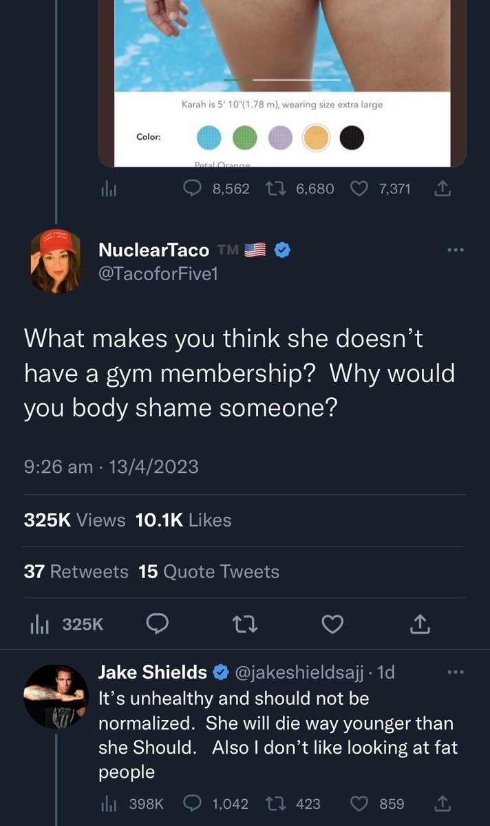 RoxyTall's tweet photo. the idea that a MAGA woman doesn’t understand why a conservative man would body shame is both hilarious and sad. lady, this is who you’ve decided to chain yourself to. it doesn’t get any better than this for you https://t.co/LE4BoLvScZ