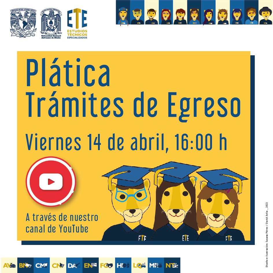 ETE_ENP's tweet photo. 📢 #ETEInforma
¿Te perdiste la plática de egreso en tu plantel? Te esperamos en la Plática Trámites de Egreso, a través de nuestro canal 🔗https://t.co/nWl0NI5pjW https://t.co/fQVrQSXykt