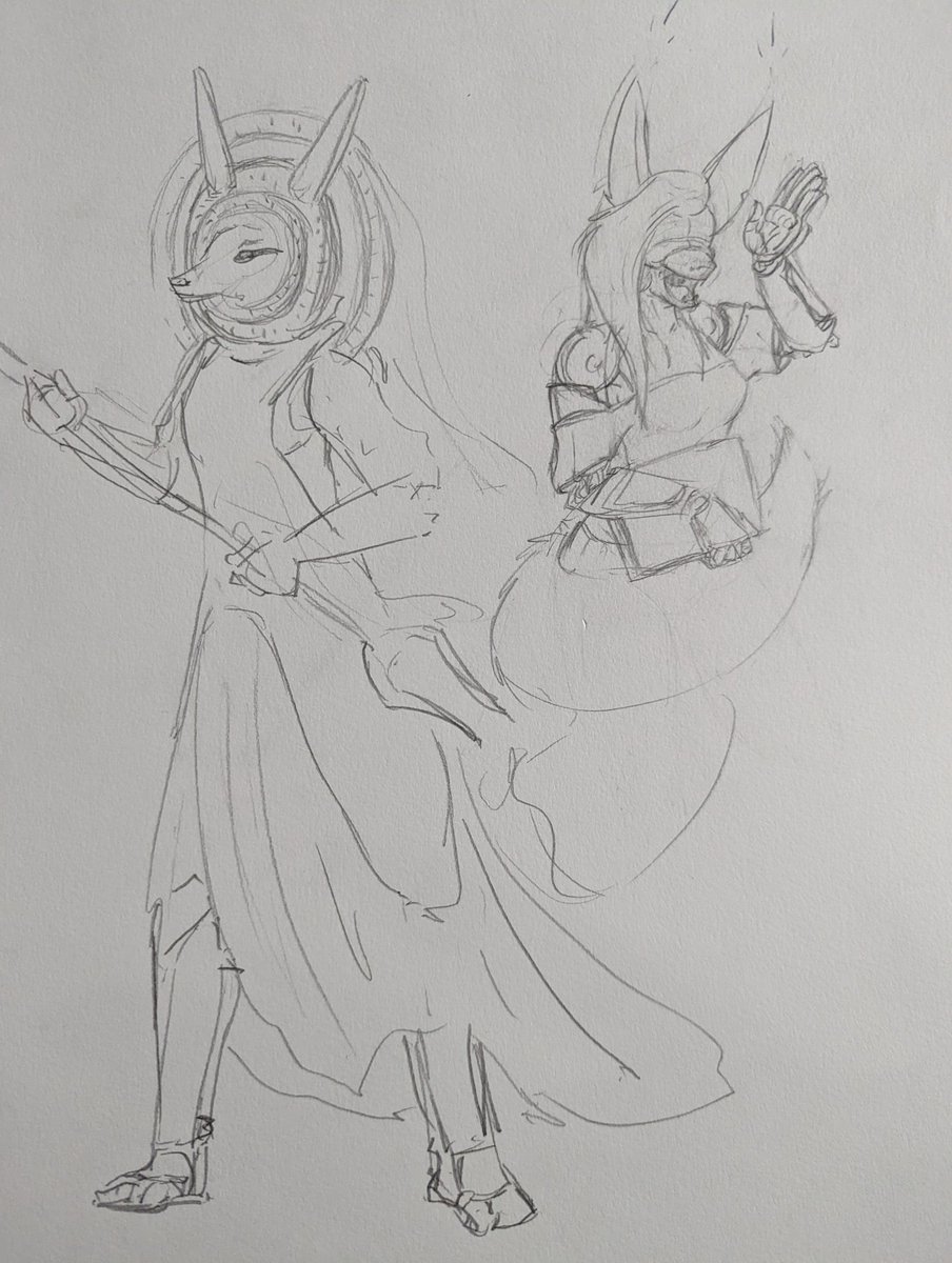 AmyFox_Draws's tweet photo. Back from the proverbial grave with sketches from Hazoret and an upgraded Artemis https://t.co/PeaHCJOyrn