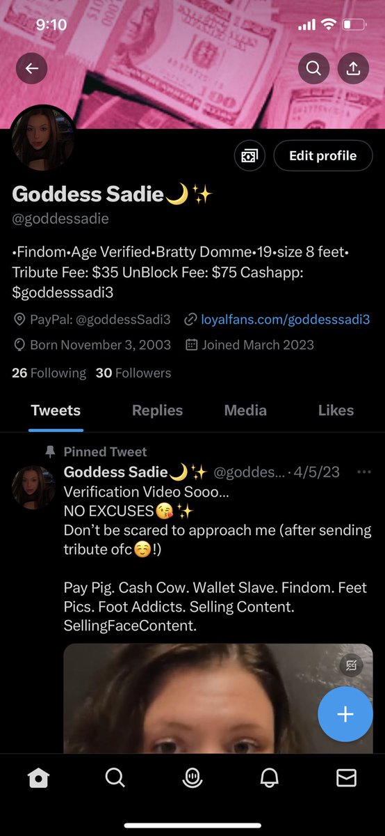 goddessadie's tweet photo. We hit 30 followers!!🥳 As an appreciation, i’ll send a biiig reward to the next simp who sends me tribute💖 ca: $goddesssadi3 

findom humanatm finsub paypig drain https://t.co/mf9XOwJyts