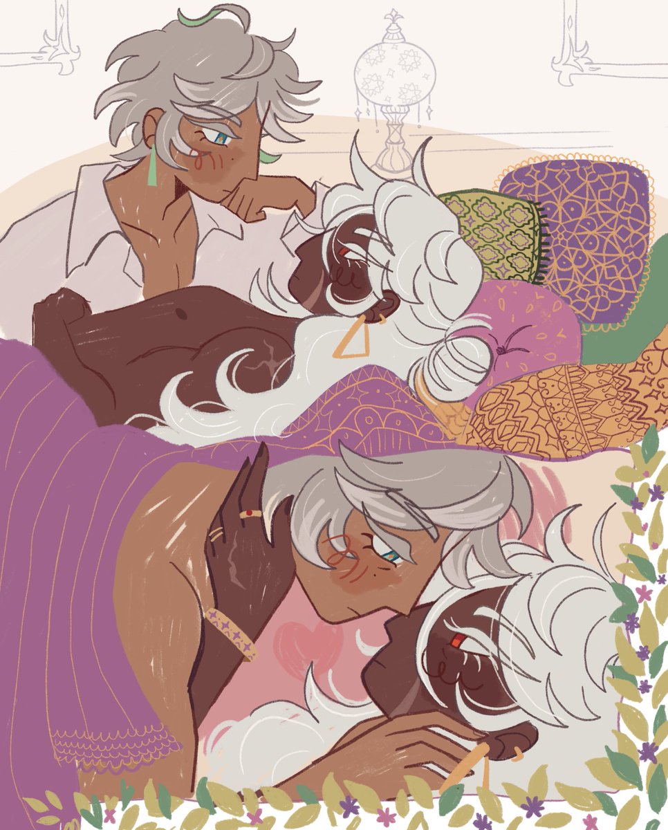 last two were gonna be a haino comic but I ain’t gonna finish it so have the first two pages  #cyno #GenshinImpact #haino #cytham