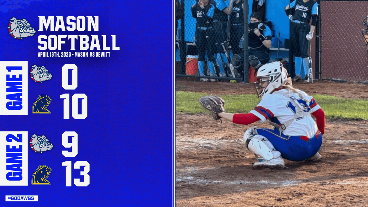 Softball battles back in game 2, but drops both to a tough Dewitt team. Go Dawgs!