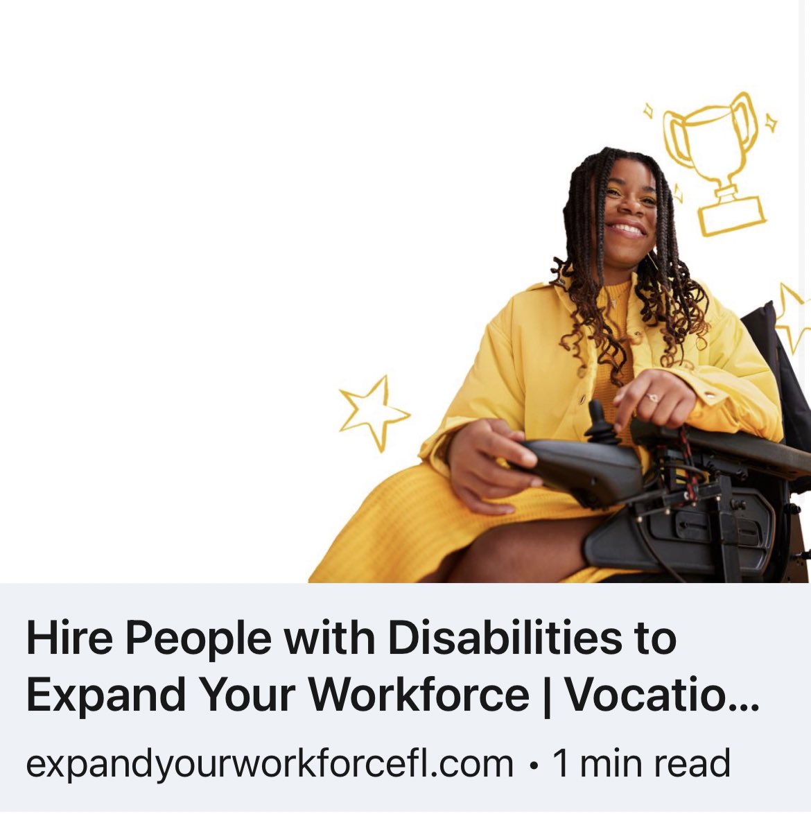 People with disabilities are not only no less deserving of the dignity that work affords us all but also just as equipped with the skills &amp; credentials for competitive wages. I’m so proud of this campaign and the work we’ve achieved! Let’s go! ⬇️

expandyourworkforcefl.com