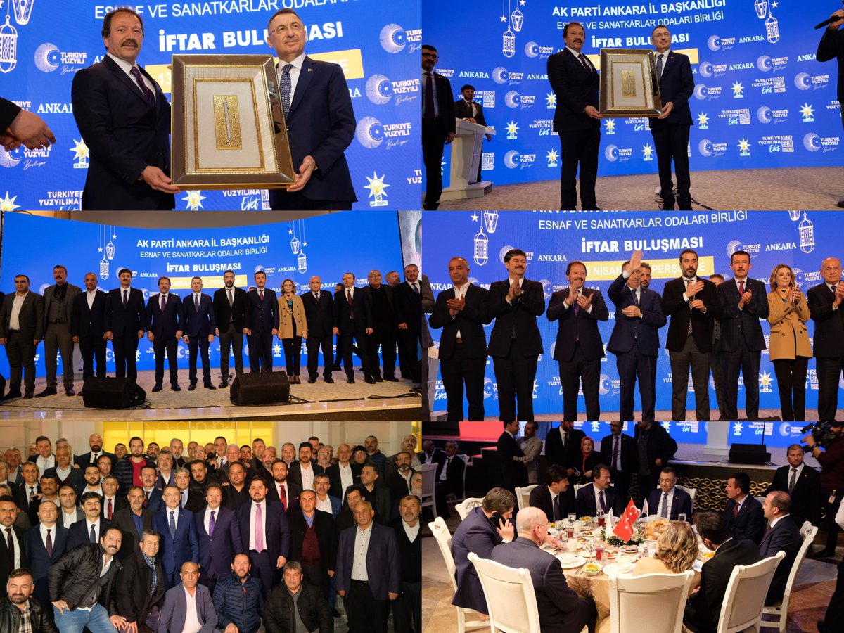 ANKESOB ve AK Parti Ankara İl Başkanlığı ile birlikte düzenlediği Ankara Esnaf Buluşması İftar Programına Cumhurbaşkanı Yardımcımız Sayın <a href="/fuatoktay/">Fuat Oktay</a>, siyasi parti temsilcileri, Oda Başkanlarımızın ve yöneticilerinin katılımları ile gerçekleştirdik.