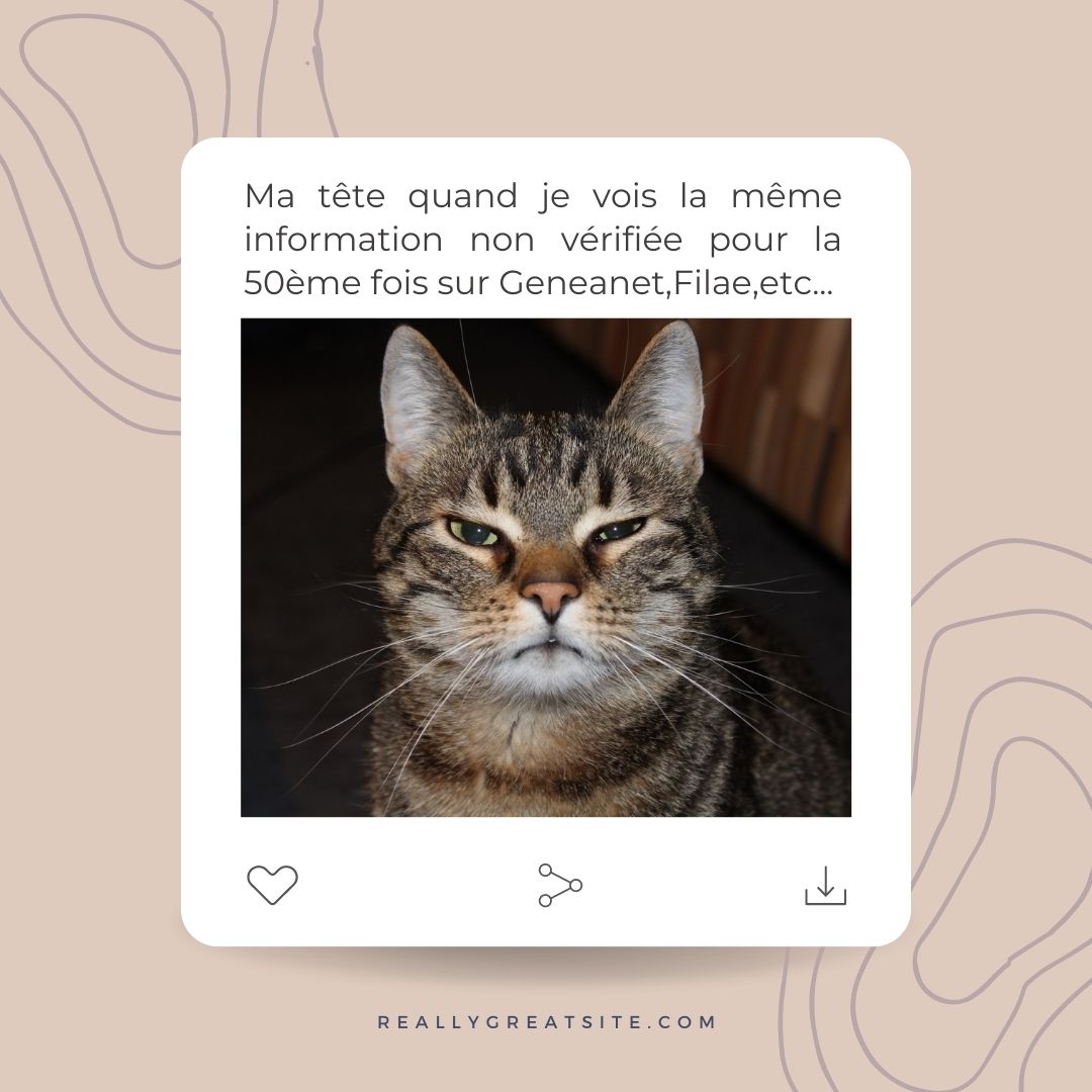 MaGenealogieNet's tweet photo. Ça vous arrive aussi? 
La règle n°1 en #généalogie : tout vérifier! https://t.co/P84NYL3CaQ