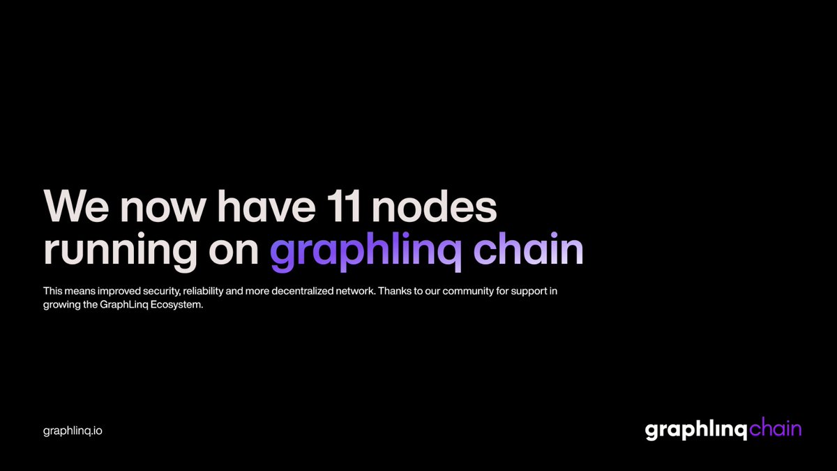graphlinq_proto's tweet photo. 📣 We're thrilled to share that we now have 11 nodes running on #GLQChain, making the network more #decentralized. 🚀 

Here's how you can get started to run a node: https://t.co/2fmhpw0nkf 

Track nodes' status in real-time: https://t.co/efU7tA8bV6

#GraphLinq #Blockchain #AI https://t.co/kGJB9FPDLR