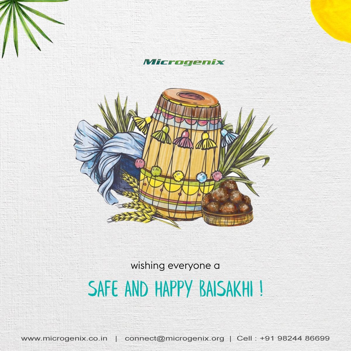 May this beautiful and auspicious day bring happiness,
Fill your loved ones with laughter till eternity.

#HappyBaisakhi #Baisakhi #Baisakhi2023 #Silicone #Enzyme #innovation #sustainablesolutions #GoGreen #MadeInGreen #Sustainability #ObsessedWithQuality #Microgenix