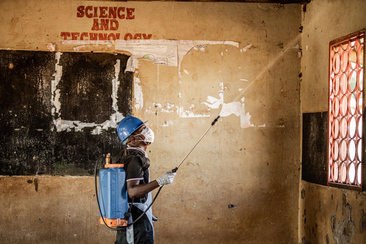 UNICEFMalawi's tweet photo. Keeping children safe from infections!

Stocker Mabuli, a health worker from Chambe Health Centre in Mulanje, disinfects classrooms at Nansato Primary School ahead of the students' return to school next week to provide a safe and protected learning environment.  

#Back2School! https://t.co/RDWD8TdetS