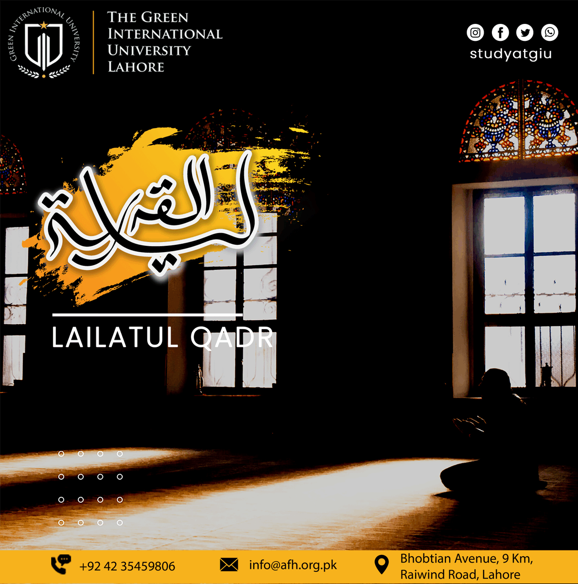 studyatgiu's tweet photo. Layla Tul Qadr
Night of Power, Night of Value, Night of Destiny, Night of Determination, Night Of Decree or Precious Night.

#laylatulqadr #QadarNight #Ramadan #studyatgiu #lahore #Pakistan https://t.co/4bVODSnDSV