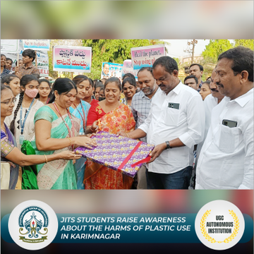 JITS_KNR's tweet photo. JITS Students raise awareness about the harms of plastic use in Karimnagar
#JITS #JITSstudents #Awareness #Plastic #NSS #SayNoPlastic #HarmsofPlastic #Campaign #NoPlastic #NationalServiceScheme #JMTS #JMIP #NAACGradeA #PharmacyCollegesKarimnagar #JyothishmathiGroupofInstitutions https://t.co/qGMAVhpe0L