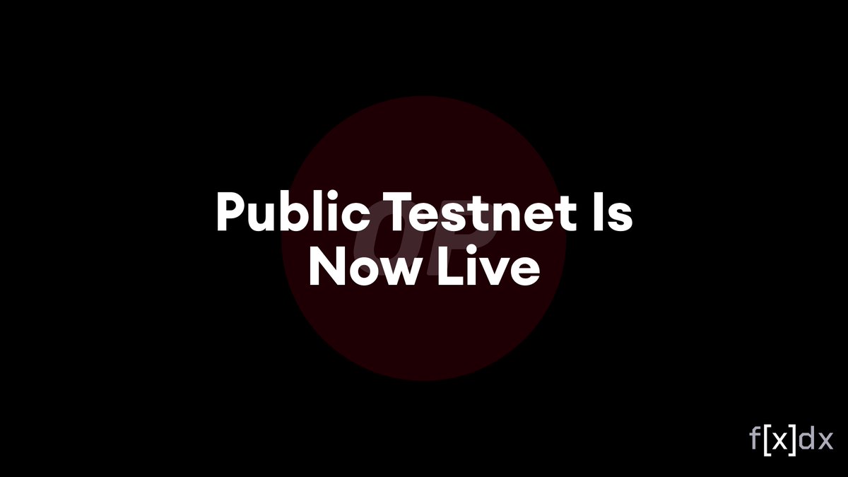 As promised to our community, we are now live on public testnet.

Check it out 👉test.fxdx.exchange 

Onward and forward! (1/n)