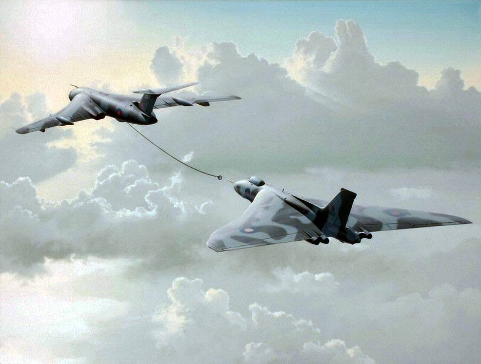 April 14th 1982: Avro Vulcan long range bombers begin refuelling practice. The refuelling probes, once taken off as unnecessary, are scavenged from museums, old spares, a relic in Canada and one essential part is even found being used as an ashtray, but all get there in the end.