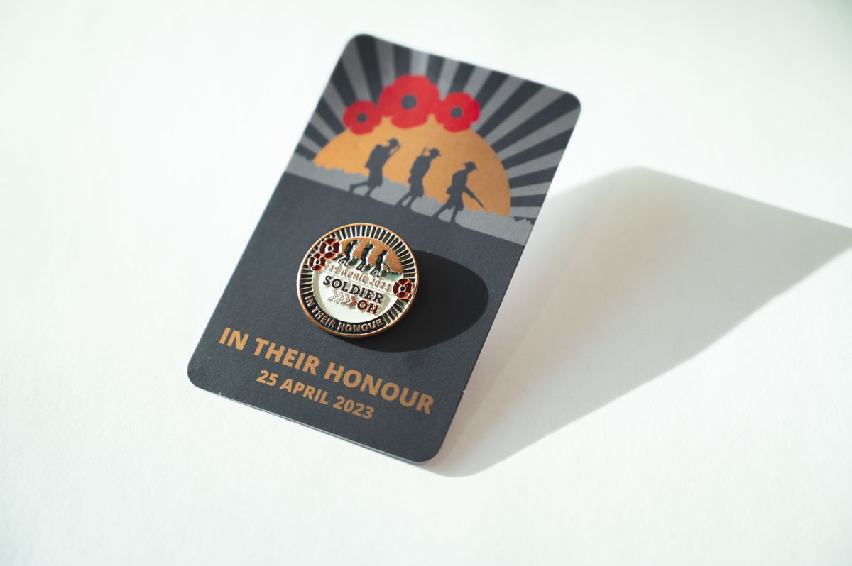 SoldierOnAust's tweet photo. As we approach Anzac Day, we have produced a special commemorative lapel pin in honour of our veterans, past and present.

To receive a pin, visit https://t.co/uBjeMjOVIl and make a donation of $20 or more.

#InTheirHonour https://t.co/Xzr5J2nvzl