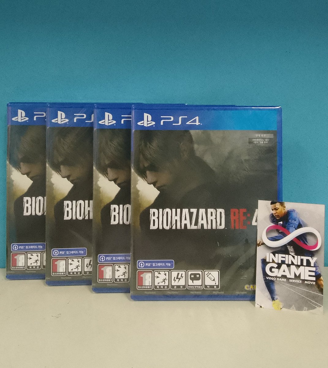 InfgameB's tweet photo. Ready Stock 
RESIDENT EVIL 4 REMAKE PS4
Segera dapatkan sekarang!!!!
 Stock terbatas hanya di INFINITY GAME BEC LANTAI 2 BLOK B 07

More info dan pemesanan :
Wa 083821999881
Phone 022 4201865

#aespa #CHANYEOL #kafir #JENNIE  #ROSE #yayaya #yerin #SUHO #jumat #JumatBerkah https://t.co/hyEqDMvIBG